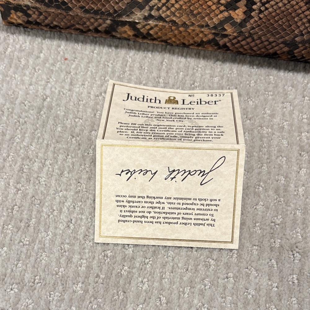 Judith Lieber Snakeskin Top-Handle Clutch - Picture 2 of 9